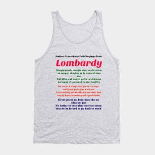 Italian Proverbs or Folk Sayings from Lombardy Tank Top